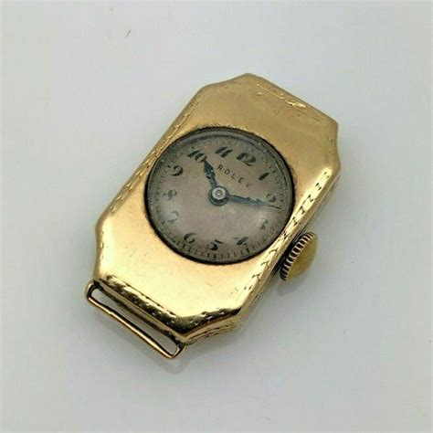 Rolex 1920s Vintage Solid 9k GOLD Rectangular 15 jewel PRIMA 